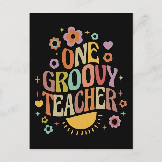 One groovy teacher briefkaart (Voorkant)