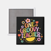 One groovy teacher magneet (Voorkant / Achterkant)