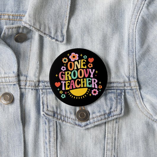 One groovy teacher ronde button 7,6 cm (In situ)