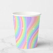One Groovy Year Retro Pastel Rainbow Wavy 1st Papieren Bekers (Rechts)