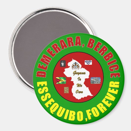 One Guyana Magnet (Voorkant / Achterkant)