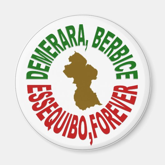 One Guyana Refkoelkast Magnet (Voorkant)