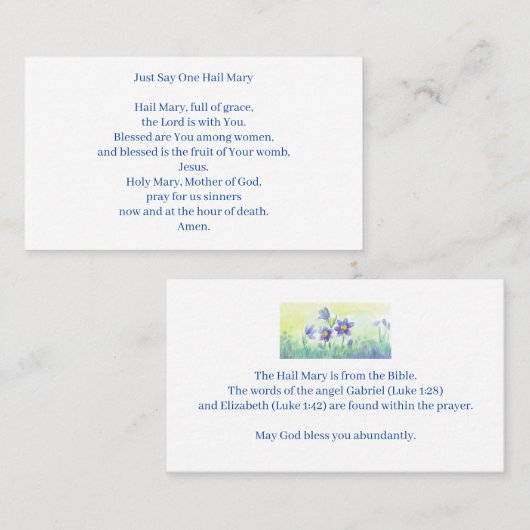 One Hail Mary Visitekaartje (Voorkant / Achterkant)
