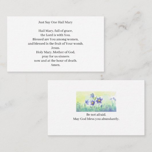 One Hail Mary Visitekaartje (Voorkant / Achterkant)