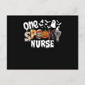 One Halloween Spooky Nurse Leopard Groovy Witch Feestdagenkaart (Voorkant)