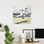 One Handed Catch - Archief Cricket Print (Thuiskantoor)