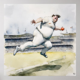 One Handed Catch - Archief Cricket Print