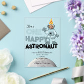 One Happy Astronaut Photo 1st  First Birthday Acryl Uitnodigingen (Insitu (Huwelijk))