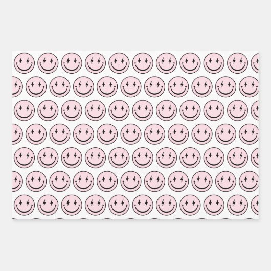 One Happy Babe Girls Pink First Birthday Inpakpapier Vel (Voorkant 2)