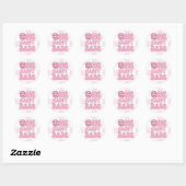 One Happy Babe Happy Face Pink Check Ronde Sticker (Vel)