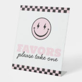 One Happy Babe Pink Smile Favorieten Teken Reclamebord Met Voetstuk (Voorkant)
