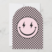 One Happy Babe Retro Roze Eerste Verjaardag Kaart (Achterkant)