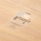 One Happy Bear Invite 1st First Birthday Cute Acryl Uitnodigingen (Laagn)