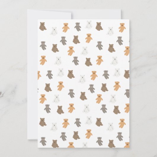 One Happy Bear Invite 1st First Birthday Cute Kaart (Achterkant)