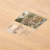 One Happy Bear Invite 1st  First Birthday Photo Acryl Uitnodigingen (Laagn)