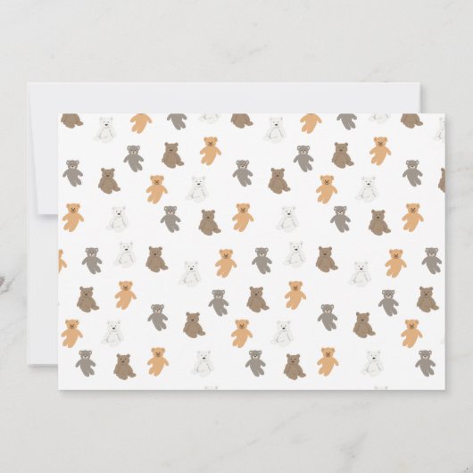 One Happy Bear Invite 1st  First Birthday Photo Kaart (Achterkant)