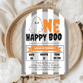 One Happy Boo Boy 1st Birthday Photo Party Uitnodi Acryl Uitnodigingen