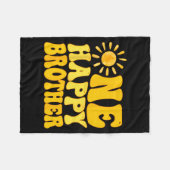 One Happy Brother Of The Birthday First Trip Aroun Fleece Deken (Voorkant (Horizontaal))