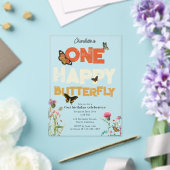 One Happy Butterfly Invite 1st Wildflower Birthday Acryl Uitnodigingen (Insitu (Huwelijk))