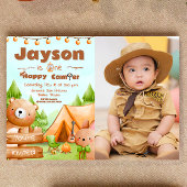 One Happy Camper - 1e verjaardag met foto Kaart