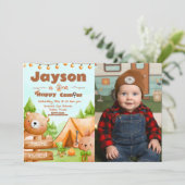 One Happy Camper - 1e verjaardag met foto Kaart (Staand voorkant)