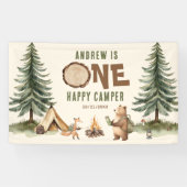 One Happy Camper 1e Verjaardag Vinyl Banner (Horizontaal)
