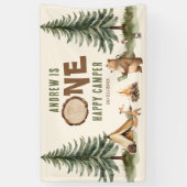 One Happy Camper 1e Verjaardag Vinyl Banner (Verticaal)