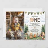 One Happy Camper 1e verjaardagsfoto Kaart (Voorkant)