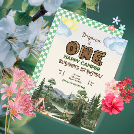 One Happy Camper 1st Birthday Invitation - Redacti Kaart