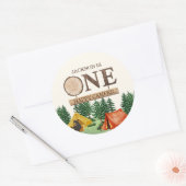 ONE Happy Camper 1st verjaardag Ronde Sticker (Envelop)