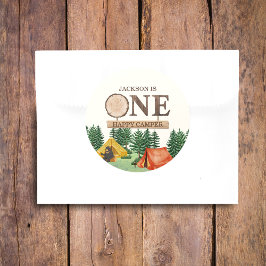 ONE Happy Camper 1st verjaardag Ronde Sticker