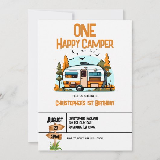 One Happy Camper Avontuur 1e Verjaardagsfeest (Voorkant)