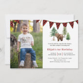 One Happy Camper Beer 1e Verjaardag Foto Kaart (Achterkant)