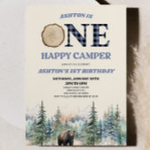 ONE Happy Camper Beer Blauw 1e Verjaardagsfeestje Kaart