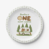 One Happy Camper Beer Verjaardag Papieren Bordje (Voorkant)