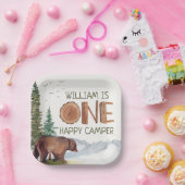 One Happy Camper Beer Verjaardag Papieren Bordje (Feest)