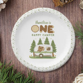 One Happy Camper Beer Verjaardag Papieren Bordje