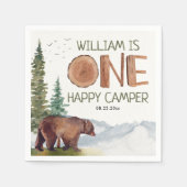 One Happy Camper Beer Verjaardag Servet (Voorkant)