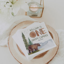 One Happy Camper Beer Verjaardag Servet
