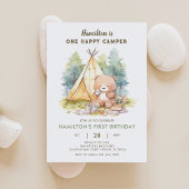 One Happy Camper Beer Verjaardagsuitnodiging 2 Kaart