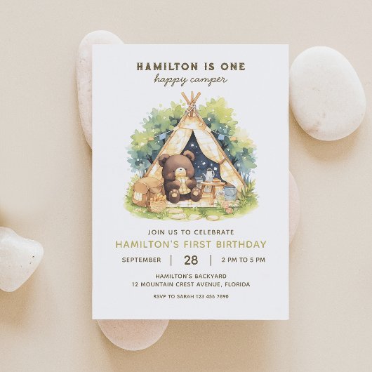 One Happy Camper Beer Verjaardagsuitnodiging 6 Kaart