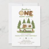 One Happy Camper Beer Verjaardagsuitnodiging Kaart (Voorkant)