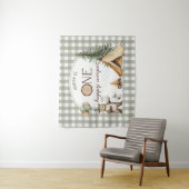 One Happy Camper Birthday Banner Backdrop  Wandkleed (In situ)