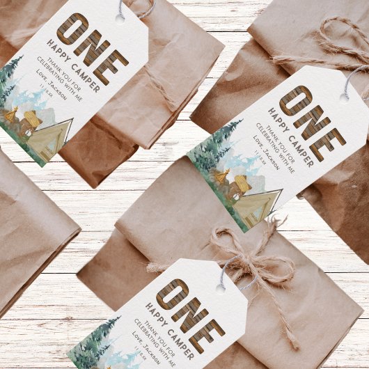 One Happy Camper Birthday Favor Cadeaulabel