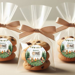 One Happy Camper Birthday Party Ronde Sticker