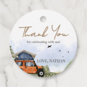 One Happy Camper Camping Boy Birthday Bedankjes Labels (Voorkant)