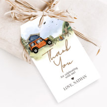 One Happy Camper Camping Boy Birthday Favor Tags