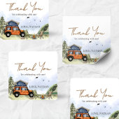 One Happy Camper Camping Boy Birthday Vierkante Sticker