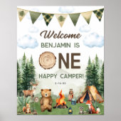One Happy Camper Eerste Verjaardag 40x50 Welcome Poster (Voorkant)
