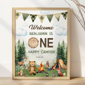 One Happy Camper Eerste Verjaardag 40x50 Welcome Poster